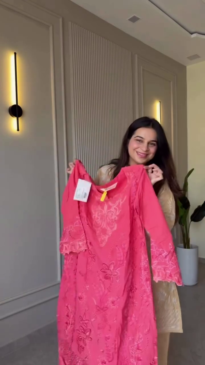 Luxury Pink Embroidered Anarkali Suit Set with Dupatta 💖 | Elegant Ethnic Party Wear for Women