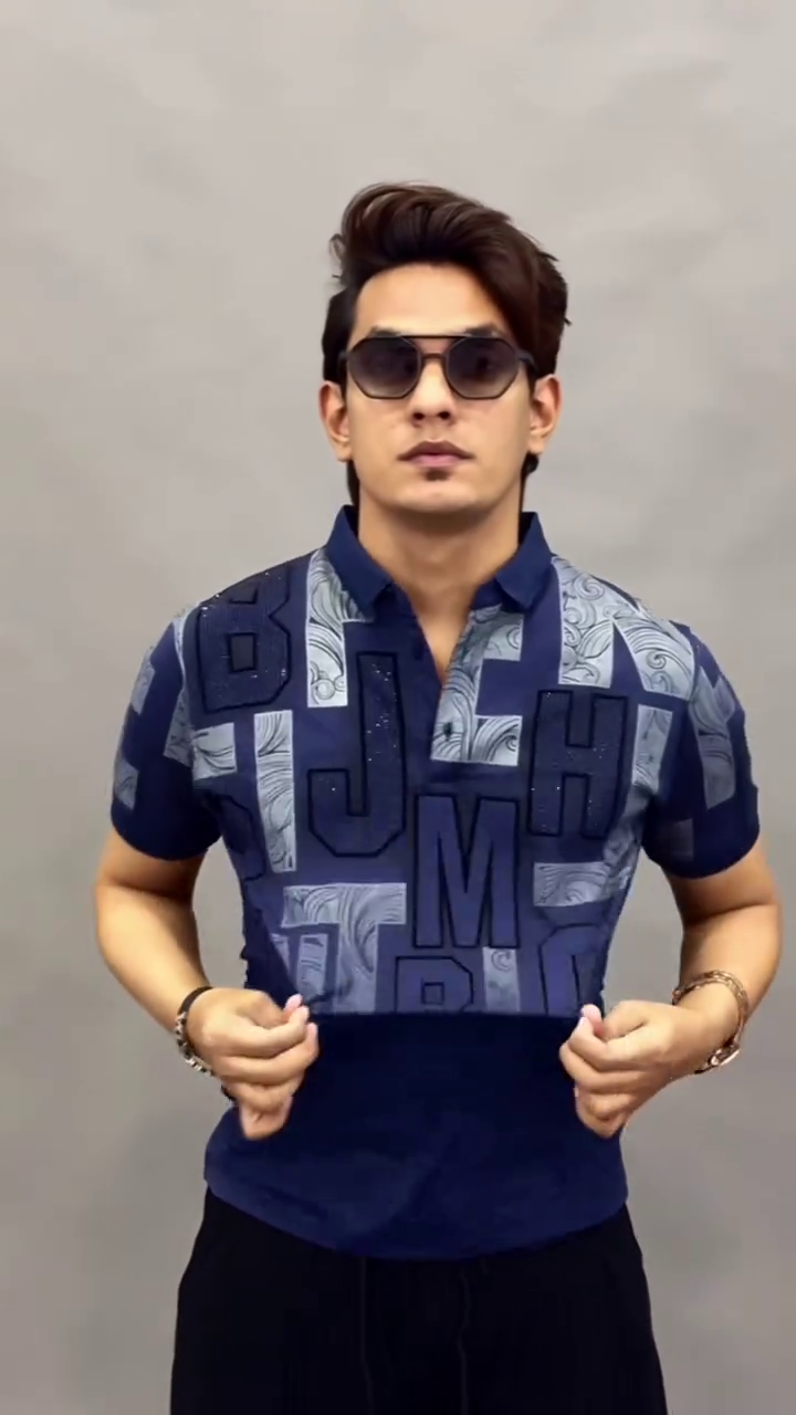 Men’s Premium Graphic Polo T-Shirt | Dark Grey Typography Printed Casual Polo Tee for Men | Stylish Korean Streetwear Fashion Tshirt